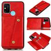 Jiajihua Custodia Compatibile con Oppo A53 4G CPH2127 CPH2131 / A32 / A53S 4G CPH2139 CPH2135 / A33 2020 / A11S Kickstand [Pelle PU + Guscio + Portacarte] 2 in 1 Copertura magnetica Red