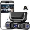 Generic Videoregistratore DVR per auto a 360°, WiFi a 4 canali, telecamera FHD 1080p, telecamera anteriore e posteriore, modalità parcheggio, registrazione in loop, visione notturna, DashCam ricaricabile