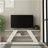 Indomita, Porta TV Aperto Farfalla con 2 Ripiani, Color Bianco, per TV Fino a 50 Pollici, Misure 120x33,5x40 h cm, Può Supportare fino a 40 kg