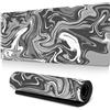 FANSU Fluido Astratto 3D Tappetino Mouse, Tappetino Mouse XXL/XL/L, Tappetino Mouse Gaming con Base Gomma Antiscivolo e Bordi Cuciti, Mouse Pad per Ufficio e Casa (1000x500mm,Grigio-Bianco)