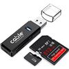 Cable Technologies Lettore di Schede SD/Micro SD, Adattatore USB 2.0 Schede Memoria - Supporta SD/Micro SD/SDHC/MS/MMC/MSXC//TF/SDXC - Compatibile con Windows, OS - Nero