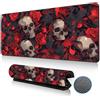 Hixingo Tappetino Mouse, Tappetino Mouse XXL/XL/L, 3D Stampa Teschio Tappetino Mouse Gaming con Base in Antiscivolo e Bordi Cuciti, Mouse Pad per Casa Ufficio (600x300x3mm,Rosso)