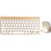 Cuifati Combinazione Mouse Tastiera Wireless 2.4G, Tastiera e Mouse Ergonomici a 78 Tasti, Tastiera Muta per Ufficio per Computer, Dispositivi Mobili, Tablet, Laptop (Oro di Lusso)