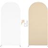 Mateju Copertura per Arco Nozze Reversibile Copertura per Fondale ad Arco Elasticità Bicolore Copertura Sfondo Arco per Decorazione Cerimonia Festa Compleanno (Bianco/Champagne,4ft (50x120cm))