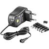 Goobay 67951 Alimentatore universale 3V - 12V max 12 W con adattatore 2x spina jack e 4x spina DC 1000 mA, plug-in Nero