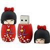 OneSquareCore 16GB Giapponese Kimono Girl Shape USB Flash Drive Pen Drive Memoria Flash Stick PenDrive USB Flash Disk Thumb Drive U Disco USB Drive USB (Rosso)