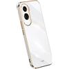 RankOne La Custodia del Telefono è Adatta per HONOR 90 Lite 5G (6.7 Inches), Case per Cellulare in Silicone con Telaio Galvanico - Bianco