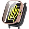 KNOXS Cover Compatibile con Xiaomi Redmi Watch 5 Active con Protezioni per Schermo, Rigida PC Bumper Anti-Graffio Case HD&Sottile Pellicola Protettiva (Oro Rosa)