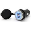 Cliff Top Cliff-Top® caricabatteria USB da auto, da 3,3 A, shunt automatico, per auto, camion, moto e navi, colore: nero