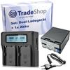 Trade-Shop Set 2 in 1: batteria agli ioni di litio 4,4 Ah + caricatore LCD Dual USB con cavo di alimentazione compatibile con Sony BP-U30 BP-U35 BP-U60 BP-U65 BP-U70 BP-U90 BP-U95