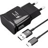 L2M1 Caricatore Caricabatterie Ricarica Rapida Nero Spina con Cavo per Samsung Galaxy Tab A 10.1 2021 / Tab A7 Lite 2021 / Tab A 8.0 2021