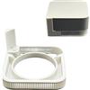 Hesupy Supporto di raffreddamento 2 in 1 per Mac Mini M4 2024, base di raffreddamento per stampa 3D, dissipazione del calore, staffa di aumento del supporto da tavolo, facile accensione/spegnimento (bianco)