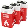 ANSMANN 3x Batterie Litio per rilevatori di fumo incendi - Pacchi batterie 9V per sensori movimento allarme rilevatore CO - E-Blocco qualità premium
