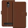 ESACMOT Custodia Portafoglio in Pelle Compatibile con SPC Zeus 4G Pro Flip Cover con Porta Carte e Supporto, Chiusura Magnetica, Custodia Folio Antiurto (Marrone)