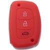 Lage Guscio Cover Chiave in Silicone Telecomando Auto Hyundai 3 tasti (vedere compatibilità nelle foto) i10 i20 i30 i40 ix20 ix25 ix30 ix35 ix45 ix55 Solaris Mistra Verna Sonata Santa Fe Tucson (ROSSO)