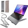ZAMETTER Supporti per laptop 8-in-1 Professionale Alluminio Laptop Dock Station Stand 100W Ricarica rapida USB Docking Station Supporto per tablet Supporto portatile per laptop con lettore di schede