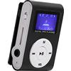 Fdit Lettore Mp3, Mini Lettore Musicale Portatile MP3 Sport Back‑Clip Schermo LCD Supporto MP3 Scheda di Memoria(Nero)