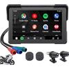 DRATSZTECH 7 IPS Touch Screen Portatile Carplay Screen per Moto Wireless Car Play & Android Auto Navigazione GPS Moto Navigazione GPS CarPlay (Player+DVR+TPMS)