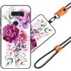 JEZSTHAI JEZSHTAI Custodia con Motivo per LG V30 Cover Antiurto con Cordino,Morbido Cover con Collana Bumper Case LG V30 Custodia in Silicone con Regolabile Catena per Cellulare,Cover*A02