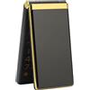 Cuifati Flip Phone per Anziani, Telefono Cellulare Sbloccato Dual SIM 2G, Doppio Schermo da 3 Pollici, Batteria da 5900 MAh, Volume Alto con Pulsante Grande, Supporto Bluetooth Camera (Oro)