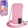 WenBaby Cover Compatible con Samsung Galaxy A23 4G/5G,Cellulare Girocollo Custodia con Cordino TPU Corda Silicone Case Bumper per Samsung Galaxy A23 4G/5G Custodia, Rosa