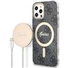 CG MOBILE Guess Bundle GUBPP12MH4EACSK - Custodia e caricatore per iPhone 12/12 Pro, colore: Nero