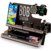 Greta Oto Docking Station Legno Personalizzato per Cellulare Supporto Telefono Organizer Scrivania Svuotatasche Regali Uomo Natale Originali per Papà e Marito Idee Regalo