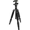 mantona Reisestativ Light Traveller, stabiles Aluminium I leichtes Kamera-Stativ, Kugelkopf + Wechselplatte (Arca Swiss kompatibel), 360° Panorama I Fotostativ als Tripod & Monopod, schwarz