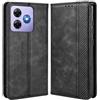 MOJIA Cover per Blackview Wave 8C / Wave 8 / Oscal Flat 2 / 2C, PU Custodia Antiurto Resistente ai Graffi, Custodia Flip Portafoglio per Telefono con Supporto e Slot per Schede. Nero
