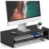 FITUEYES Supporto Monitor Supporto per Monitor in Legno L54xW25,5xH14cm (Nero) DT205401WB