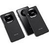 COQUE Custodia per Huawei Mate 40 Pro,Custodia per Cellulare Curva in Pelle Galvanizzata Semplice,Cover Cellulare Pieghevole per Huawei Mate 40 Pro-Nero