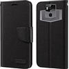 Shantime Custodia Flip in Tessuto Oxford e Pelle PU Compatibile con Ulefone Power 5, Cover Protettiva con Chiusura Magnetica e Tasche per Carte (Nero)