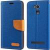Shantime Custodia Flip in Tessuto Oxford e Pelle PU Compatibile con Saiet Smart Senior STS550, Cover Protettiva con Chiusura Magnetica e Tasche per Carte (Blu)