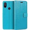 Shantime Custodia Portafoglio in Pelle PU Compatibile con Xiaomi Mi A2, Cover con Chiusura Magnetica, Tasche per Carte e Funzione Stand (Azzurro chiaro)