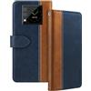 Shantime Custodia in Pelle con Ribalta Compatibile con Unihertz Titan 2 2025 Case con Portacarte Blocco RFID Cavalletto Magnetico Design Sottile Copertura(Blu)