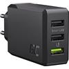 Green Cell Caricatore USB 30W Green Cell - Caricatore USB-A a 3 porte Alimentatore Caricabatterie Spina con Ricarica Rapida QC 3.0 Carica Cellulare per iPhone iPad Samsung tavoletta Telefono cellulare Android