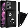 Kainevy Cover per Redmi Note 12 Pro Plus 5G con Porta Carte per Donne, Antiurto Nera Custodia per Xiaomi Redmi Note 12 Pro Plus 5G Cover Pelle Resistente Portafoglio con Anello Supporto (Nero)