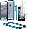 ebestStar - Bumper Cover Compatibile con iPhone SE 5S 5 Custodia Protezione Sottile Slim, Anti Shock +Penna +3 Pellicole plastica, Blu/Nero [Apparecchio: 123.8 x 58.6 x 7.6mm, 4.0'']
