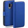moex Custodia a Portafoglio per Samsung Galaxy S9 Plus, Custodia per Cellulare con Tasca per schede e Carte Credito, Protezione a 360°, in Pelle vegana, Royal-Blu