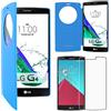 ebestStar - Cover Compatibile con LG G4 H815, G4 Dual-LTE Custodia Portafoglio Finestra View, Protezione Libro Flip Pelle PU, Blu +Pellicola Vetro Temperato [Apparecchio: 149 x 76.2 x 9.8mm, 5.5'']