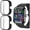 Blueshaweu Custodia compatibile per smartwatch Blackview R50/R50 PRO 1,85, flessibile TPU protezione completa con pellicola protettiva antigraffio Custodia per R50/R50 PRO (Nero+Nero)