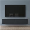 Mai & Mai Mobile TV per Televisore 160x40,2x30cm, Armadietto per TV Basso Soft-close con Ante per Soggiorno, Sala da Pranzo, Camera da Letto Fernsehschrank02, Bianco opaco+Antracite opaco