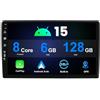 MISONDA 10 pollici 2 Din Android 15 Autoradio Telecamera di retromarcia e microfono Supporto 0 Controllo del volante/Carplay/Android Auto/DSP/RDS/WiFi/DAB/BT/GPS (6G + 128G)