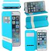 ebestStar - Cover Compatibile con iPhone 6 Plus 6S Plus Custodia Portafoglio Protezione Libro, Flip con Finestra View, Blu