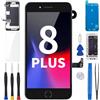 BESJMYT Schermo di ricambio per iPhone 8 Plus da 5,5 pollici, nero con kit di riparazione pulsante Home, display LCD touch 3D Touch Digitizer montaggio completo con sensore altoparlante fotocamera