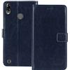 TienJueShi Blu Scuro Premium Retro Stand Portafoglio TPU Silicone Telefono Caso per Blackview A60 PRO 6.088 inch in Pelle Case Custodia Protettiva Cover