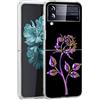 Mixroom - Cover Custodia Back case In TPU Silicone Morbido Per Samsung Galaxy Z Flip 4 5g Fantasia Rosa metallizzato N790