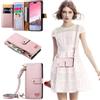 Beajew Custodia Compatibile con Honor 70, con chiusura lampo Funzione Stand scomparti [Magnetica] [Antiurto] Pelle portafoglio Cover, [RFID Blocking] TPU Antiurto Flip Cover Libro- Rosa