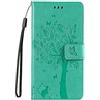 VQWQ Cover per Honor 50 5G, Custodia a Portafoglio in Pelle PU Slot per Schede Libro Gatto Albero Supporto Antiurto Anti-Graffio Cordino Magnetica Flip Case Wallet per Maschio Donna -[KT]-Green
