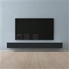 Mai & Mai Mobile TV per Televisore 300x40,2x30cm, Armadietto per TV Basso Soft-close con Ante per Soggiorno, Sala da Pranzo, Camera da Letto Fernsehschrank02, Bianco opaco+Antracite opaco